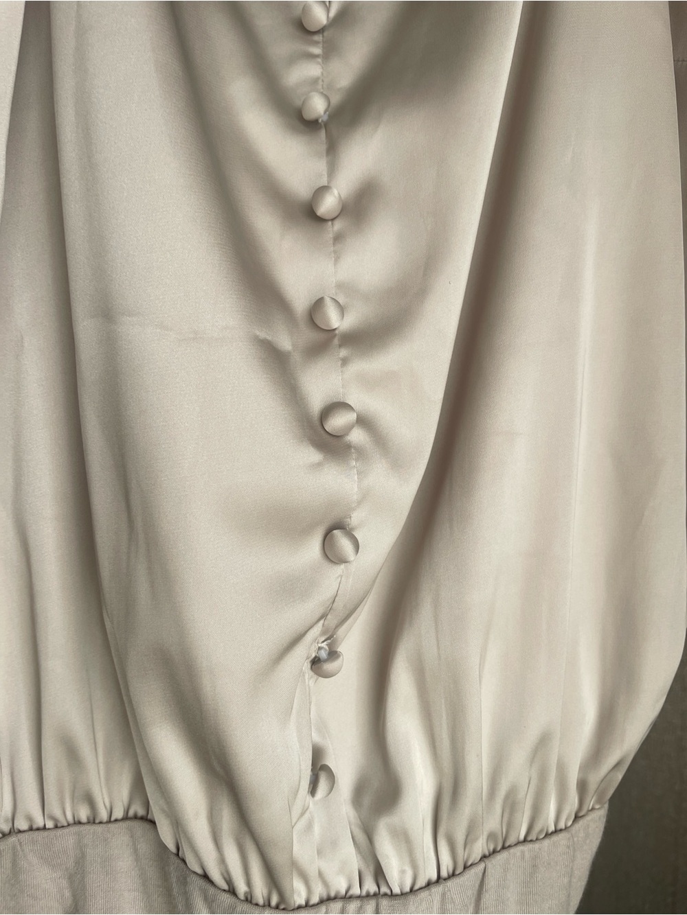 Lulus Size Champagne Satin Button-Front Sleeveless Bodysuit - Picture 4 of 9